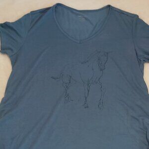 Chestnut Bay Womens Dream On Collection Dusty Blue Pocketed Knee Length Dress💙